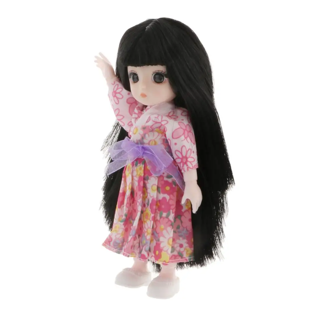 13 Moveable Jointed 16cm 1/12 Dolls Mini BJD Baby Hair Fashion Dolls Toy For Girls Gift