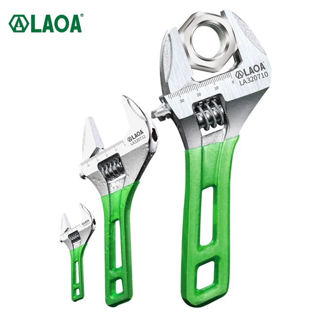 Mais verde 60mm chave inglesa ajustável grande abertura universal chave de  tubulação do banheiro do agregado familiar chaves porca chave ferramenta  reparo do encanamento - AliExpress