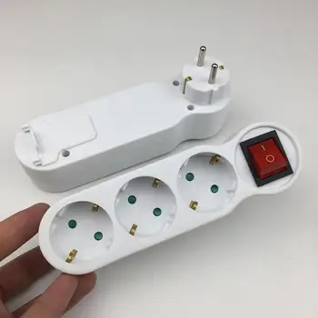 

3 Holes EU Plug Lightweight Integrated Electronic Power Strip Safe Useful Fast Charging Switch Extension Socket