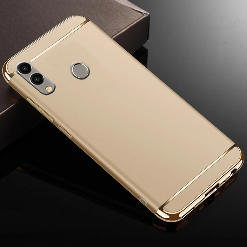 gold Kainuen Роскошный Жесткий пластиковый Чехол на заднюю панель телефона, чехол для huawei honor 8c 8 c протектор ПК Аксессуары 3 в 1 - Цвет: gold
