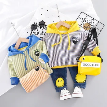

0-4 years winter boy girl clothing set 2019 casual thicker warm cartoon cute kid suit children baby clothing hoodies+pant 2pcs