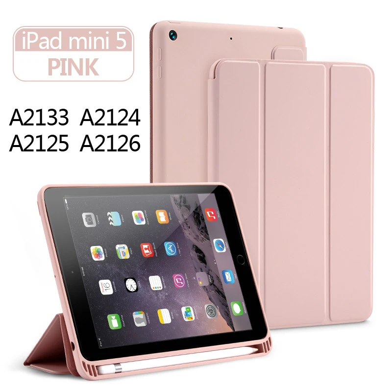 pink mini 5 Чехол для нового iPad 9,7 дюймов mini 5 Pro 11 Funda, мягкий нижний чехол с жидкой силиконовой кожей, умный чехол, чехол с функцией автоматического сна - Цвет: pink mini 5