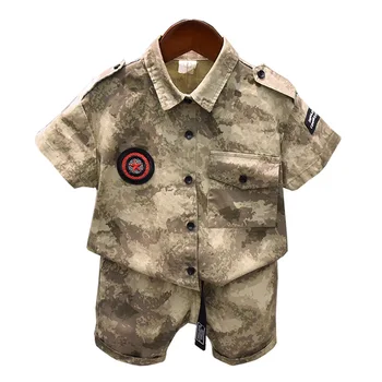

3PCS WLG Boys Outfits Kids Camouflage Shirt Cartoon T Shirt and Short Set Summer Baby Boy Fashion Clothes for 2-6 Years