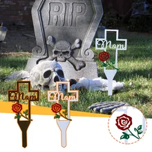Metal Cross Stake Hollow Outdoor Decoration Creative Relatives Cemetery Ornament Easy Installation Estatuas Decorativas