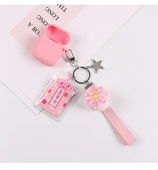 

For AirPods mini 4 Pro 4 Case Japanese luck flower Key Ring Silicone Case Fundas for Air Pods Pro 4 Earphone Protect Cover Capa