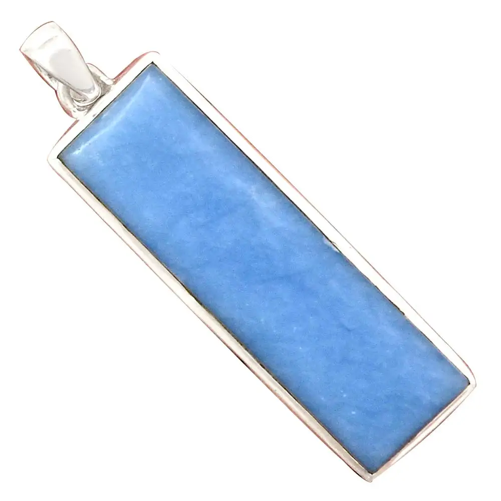 

Genuine ANGELITE Pendant 925 Sterling Silver, 51.4 mm, AP6458