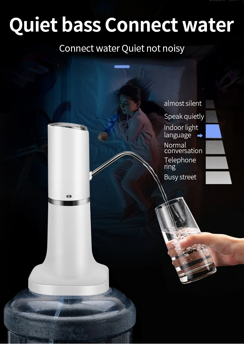 Automatic usb-charge water bottle pump dispenser for mini barreled water, portable and convenient