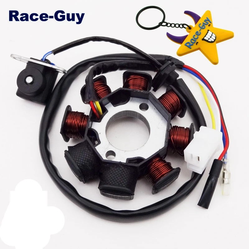 8 Катушек статора Магнето для GY6 49cc 50cc двигатель Sunl Roketa Vespa Jonway Znen Jmstar Kazuma китайский