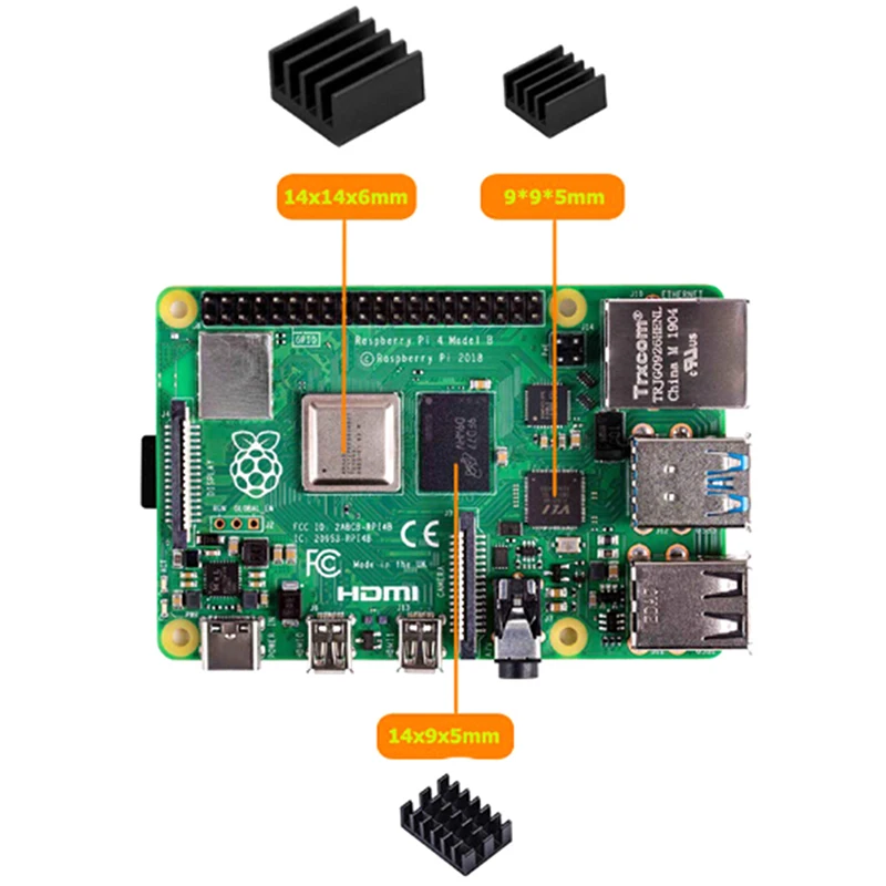 Акриловый чехол с охлаждающими вентиляторные радиаторы для Raspberry Pi 4B