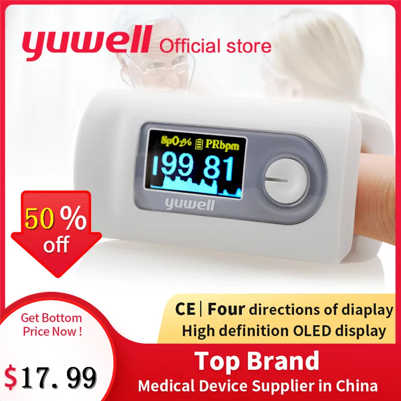 

Yuwell YX301 Portable Pulse Finger SPO2 PR Monitor Oximeter Blood Oxygen Saturation LED Display Fingertip Health Care Tool