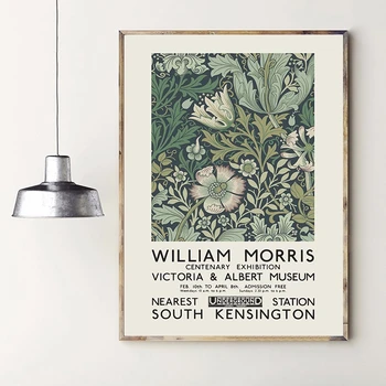 

William Morris Canvas Painting The Victoria and Albert Museum Exhibition Posters and Prints London Underground Art Nouveau Decor
