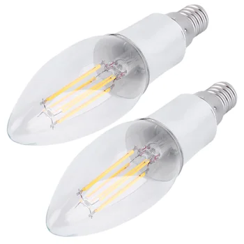 

E14 B22 G4 GU10 E27 Warm White Retro Filament LED Bulb Candle Light Corn Lamp Silver Base