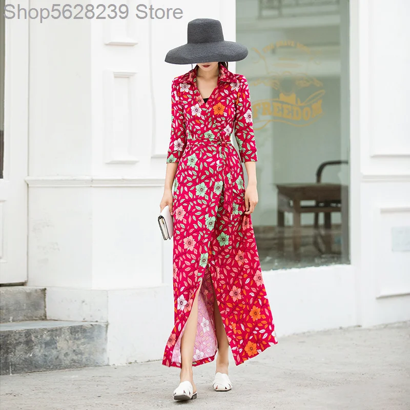 

2020 Money Dvf Temperament Waist Slimming Wrap Skirt Lace Bag Hip One Piece Type Seaside Vacation Dress