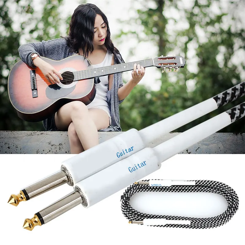

Guitar Cable Straight To Straight Guitarist Guitar Connection Line 5 Colors Band Guitar Cord Plug 6.35 3 Meters Ukulele