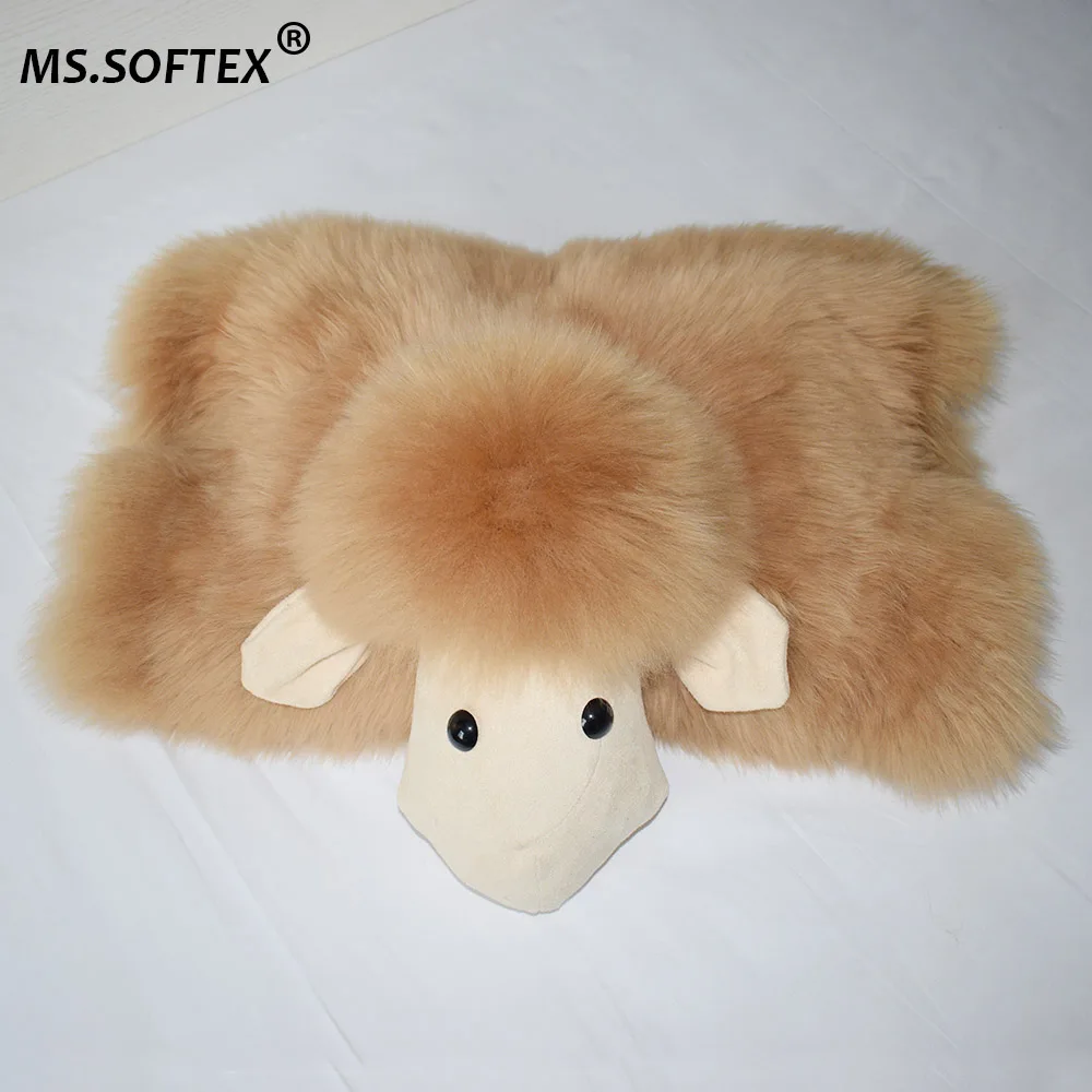 

Sheepskin Seat Cushion Genuine Fur Cushion Lovely Wool Toy Real Fur Home Decoration Sheepskin Rug Custom made