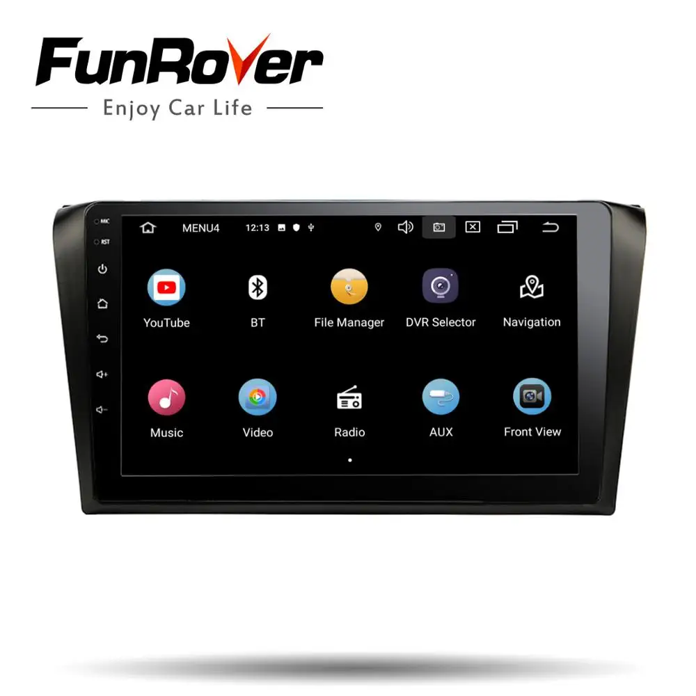 Cheap Funrover 2.5D+IPS 2 Din android 9.0 car multimedia dvd radio For Mazda 3 Mazda3 2004-2009 car dvd gps Navigation stereo Player 4