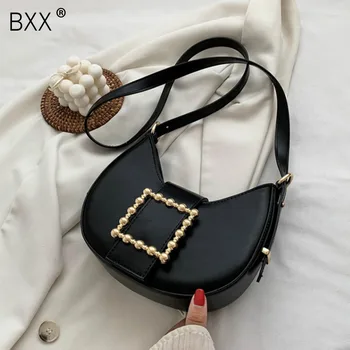 

[BXX] Stone Pattern PU Leather Crossbody Bags For Women 2020 Autumn Fashion Shoulder Handbags Female Travel Crossbody Bag HO036