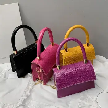 

Mini Alligator Pattern Crossbody Bag For Women 2020 PU Leather Totes Shoulder Flap Handbags Fashion Ladies Messenger Bag