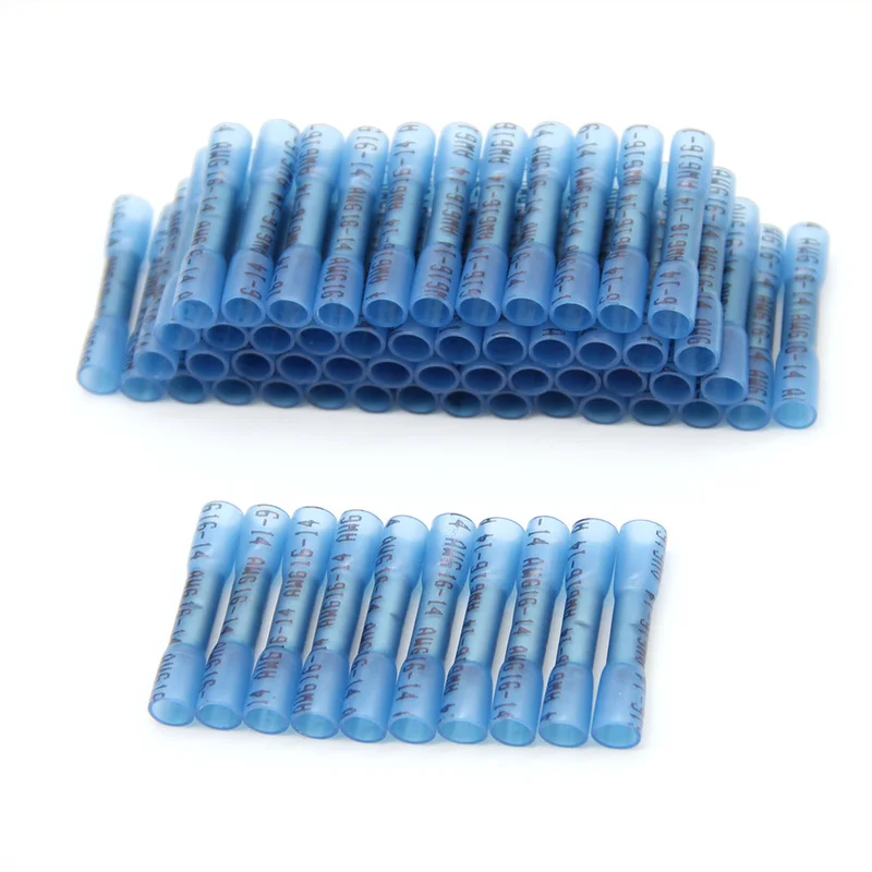 500 100PCS Heat Shrink Butt Terminals Waterproof Fully font b Insulated b font Seal Butt 14