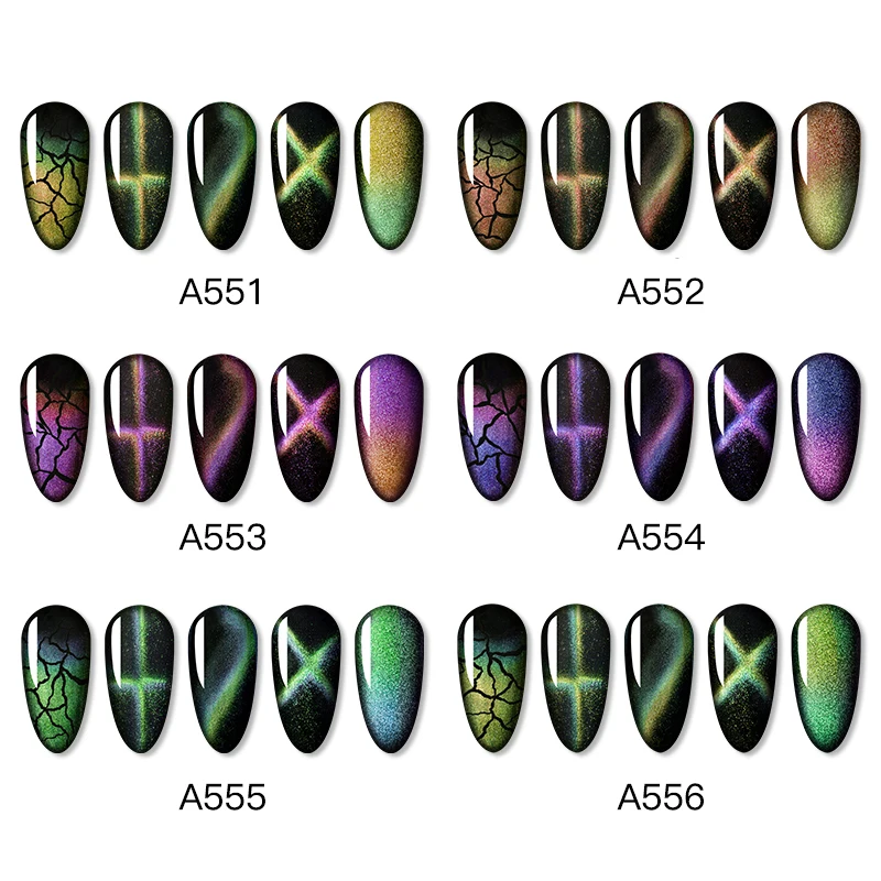 Гель лак для ногтей ROSALIND 9D кошачий глаз маникюрный набор гибридный базовый гель