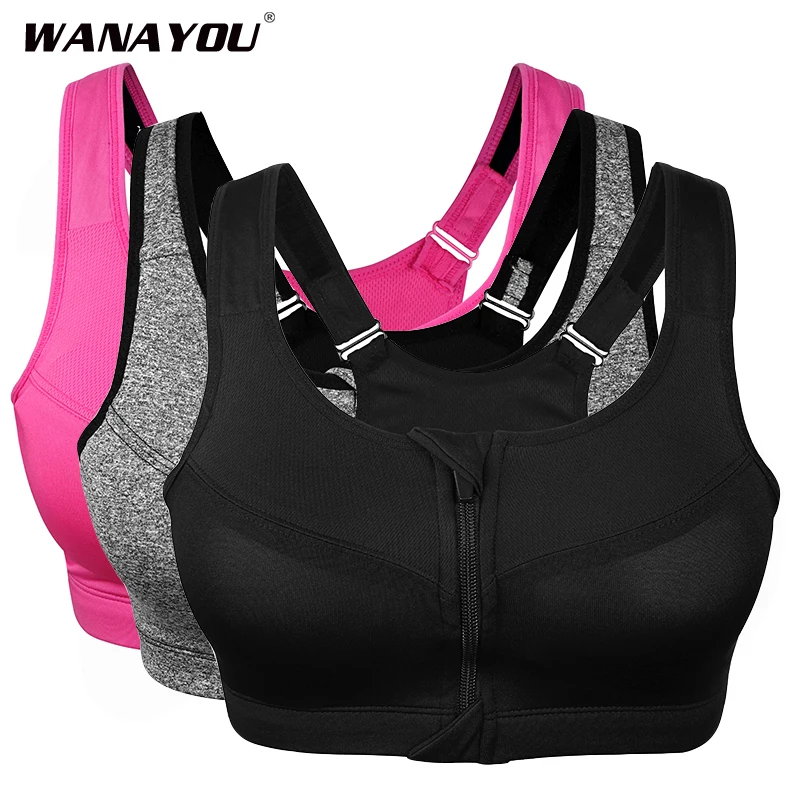 WANAYOU 2XL 5XL размера плюс спортивные Фитнес бюстгальтеры для женщин женская обувь на
