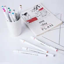 24/36/48 Цвета двойная головка на водной основе наконечник тонкая кисть художника графический Рисунок манга рисунок школьные принадлежности канцелярские маркер для белой доски