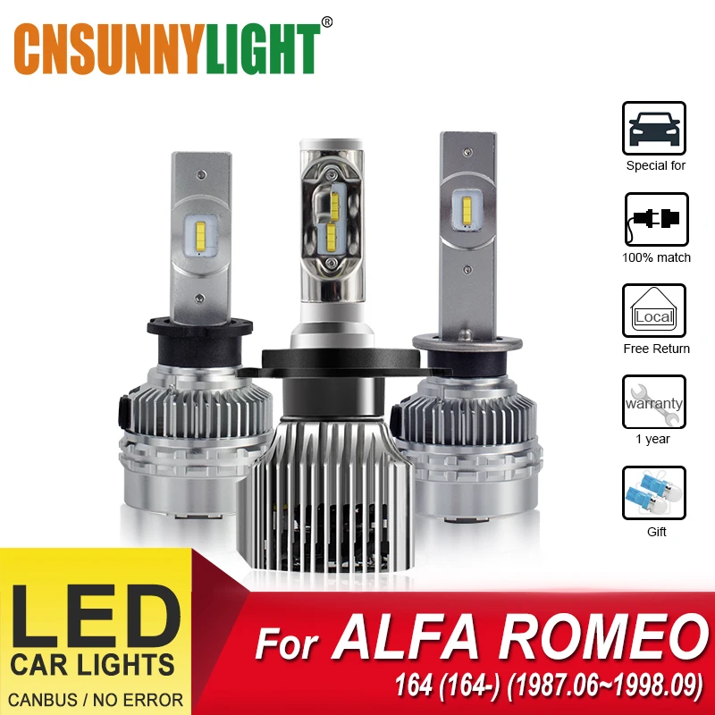 CNSUNNYLIGHT H4 автомобильные лампы, светодиодный налобный фонарь, лампы для ALFA ROMEO 164(164_)(1987,06~ 1998,09), противотуманные лампочки, аксессуары для белой лампы
