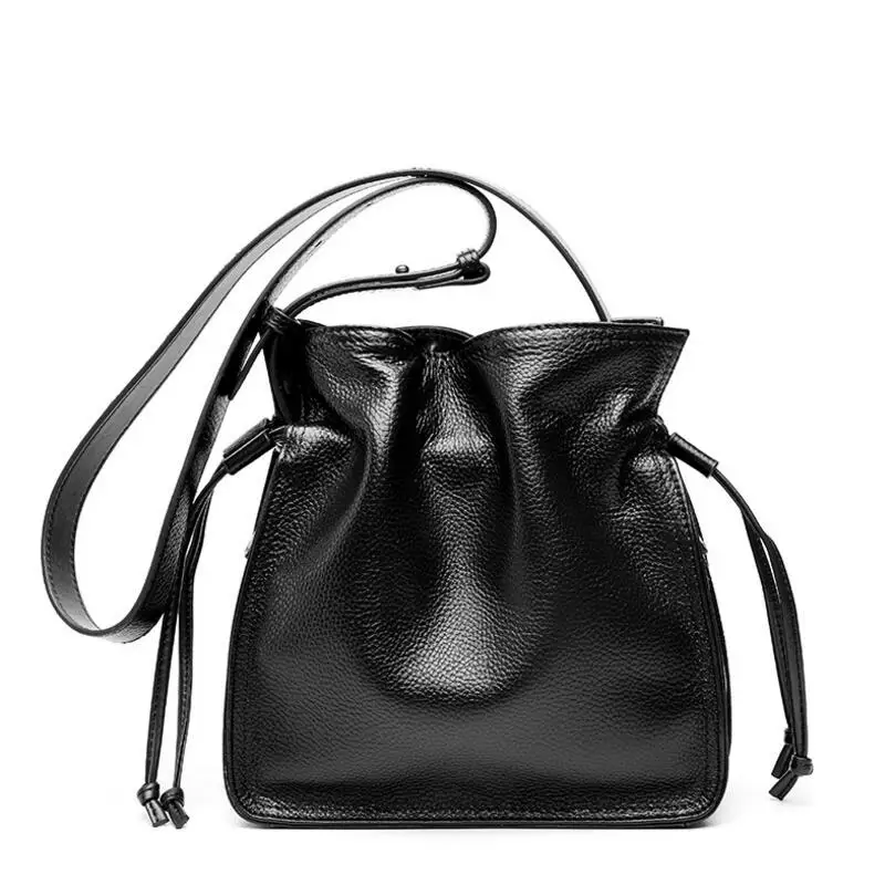 Q1242 Black Сумки San maries модные маленькие женские кожаные Сумочка Сумка на шнурке сумки через плечо женские кошельки для девочек - Цвет: Q1242 Black