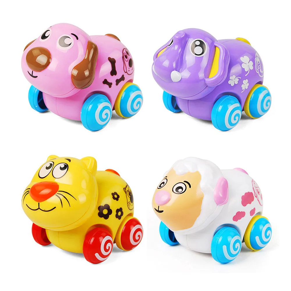 2019 Newest Plastic Children Cartoon 8 6 7 cm Modern Car Toys Animal Clockwork Pull Back 2