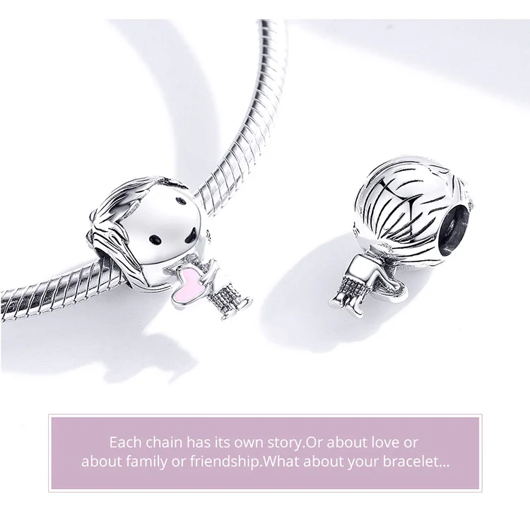 Fit Pandora браслет 925 стерлингового серебра маленькое платье девушка Сердце Мальчик бусины S925 детей подвески для DIY ювелирных изделий