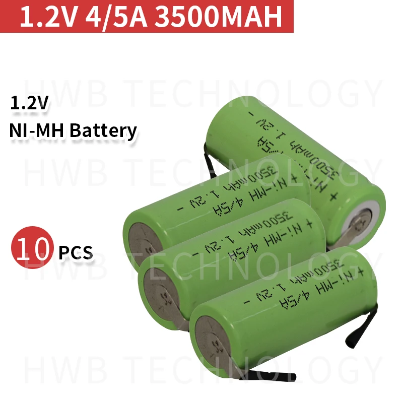 10 шт./лот KX Оригинальный Новый 1 2 V 4/5A 3500mAh Ni Mh 4/5 A перезаряжаемая батарея с