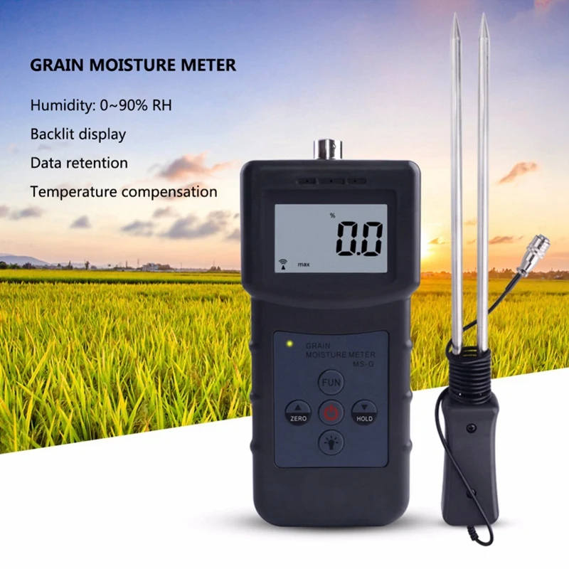 

Grain Moisture Meter Tester for Barley,Corn,Hay,Oats,Rapeseed,Rough Rice,Sorghum,Soybeans,Wheat Flour,Cocoa