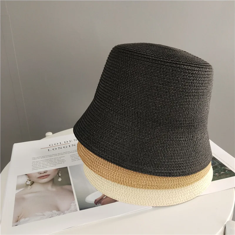 Women Summer Foldable Straw Sun Hat Panama Boater Floppy Bucket Hat Female Outing Visor Holiday Cool Beach Weave Bob Caps beach hat,women sun hat