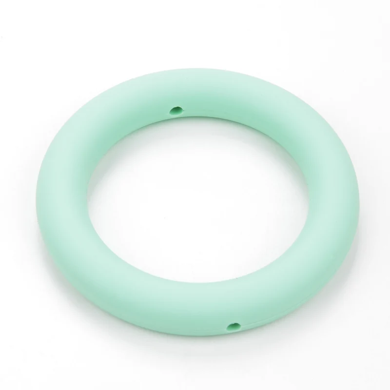 LOFCA 10 шт. кольцо для прорезывания зубов 65 мм Силиконовые Бусины детский очаровательный Прорезыватель для зубов ожерелье пустышка изготовление BPA бесплатно пищевого качества силиконовые ювелирные изделия - Цвет: mint
