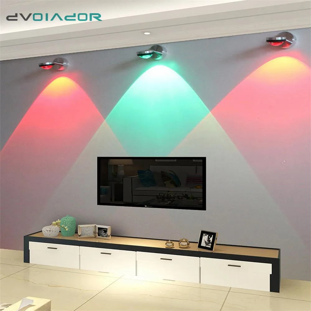 

LED Wall Lamp Modern Adjustable Light Fixtures Colorful Decoration Light For Party KTV Bar Indoor Living Room Bedside Lighting