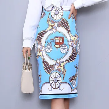 

Bonjean Women's Pencil Skirt New Cartoon Print High Waist Slim Skirts Young Girl Summer Large Size Japan Female Falda