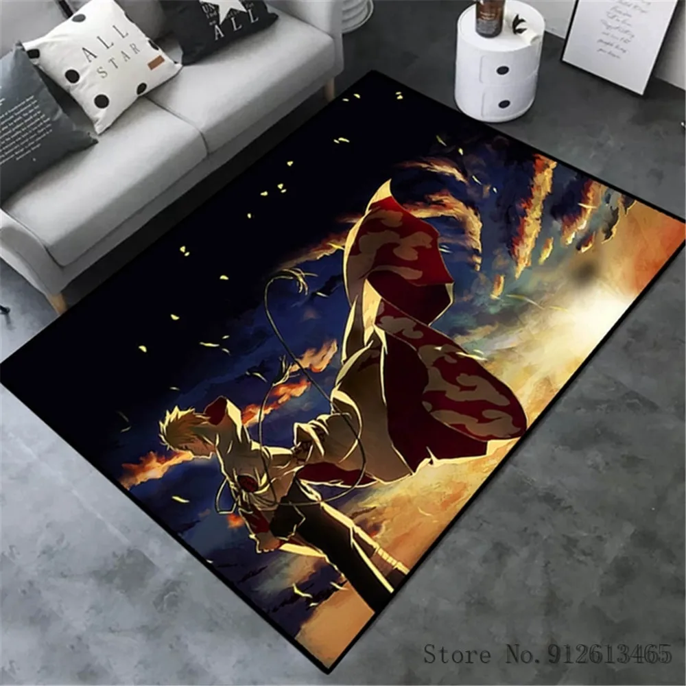 quilt 3D Cartoon Naruto Anime Anime Ninja Uzumaki Uchiha Print Floor Mats area rug Carpets Mats Floor Rug For Living Room Non-slip fitted sheet