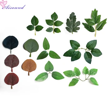 

40pcs Artificial Silk Rose Leaves Fake Greenery For Wedding Decor DIY Floral Bouquet Garland Flower Crafts Supplies