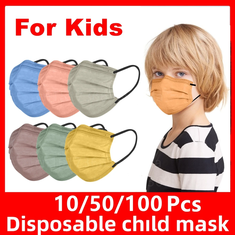 

Kids Masks Morandi Children Face mask 4 Layer Non-wove Diposable Child Mouth Cap Mascarillas Quirurgicas Niños masque enfant