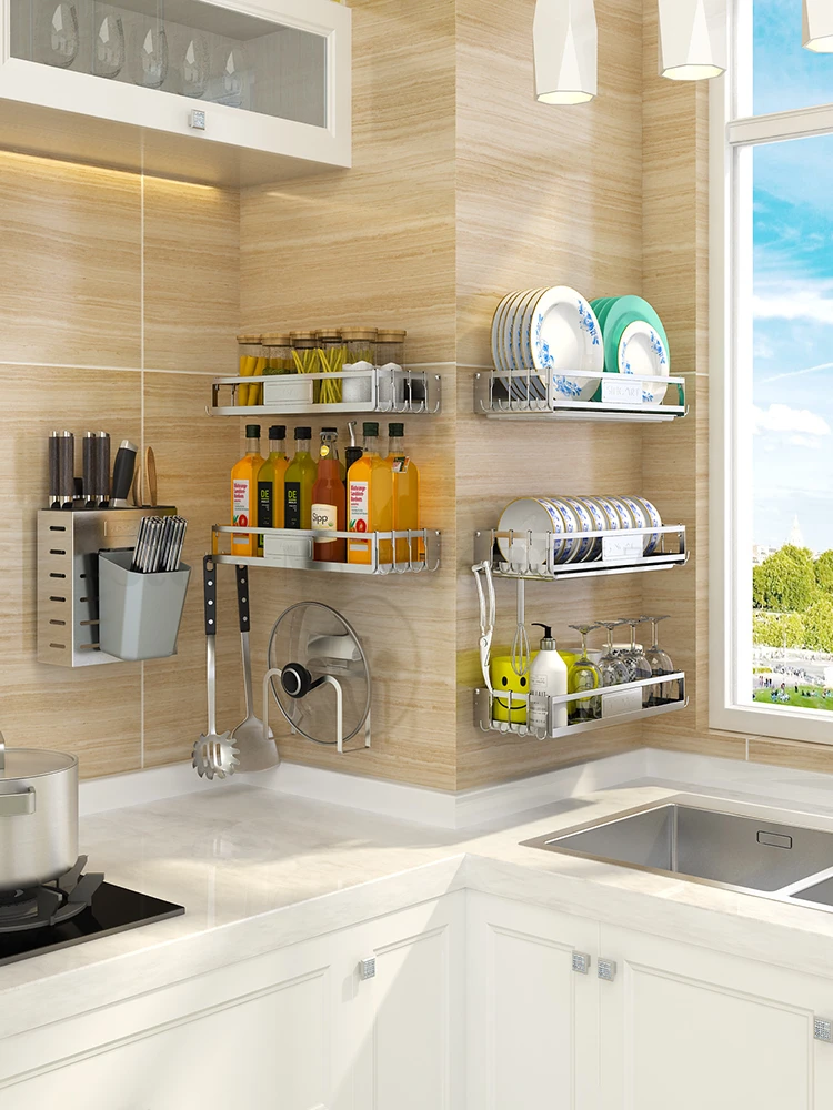 Kitchen Rack Stocking Rack Sink for The Storage Rack Kitchen Supplies Drying Dishes Rack Free of Punching Wall Hanger Rack