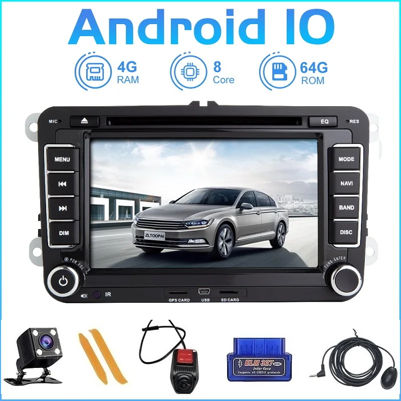Автомобильный мультимедийный плеер ZLTOOPAI DVD-плеер на Android 10 для
