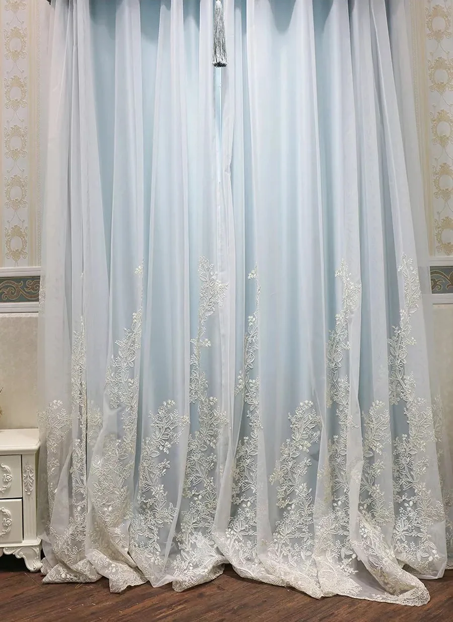 Fairview Романтический вышитый тюль Французский роскошный занавес для гостиной спальни экран на окно изысканный белый кружево марля M2013