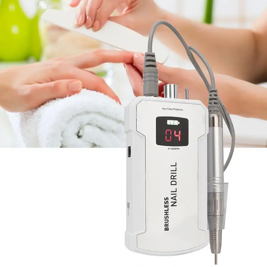 35000 об/мин портативный сверлильный станок для ногтей, электрический шлифовальный полировальный полировщик для ногтей, Маникюрный Инструмент, белый, 100-240 В