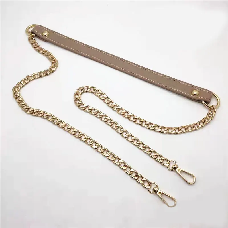 khaki 120 см сменная цепочка для сумок из металла+ ПУ кожи, ремешки для сумок DIY, ручки для сумок, плечевые ремешки, аксессуары, ручки для сумок - Цвет: khaki