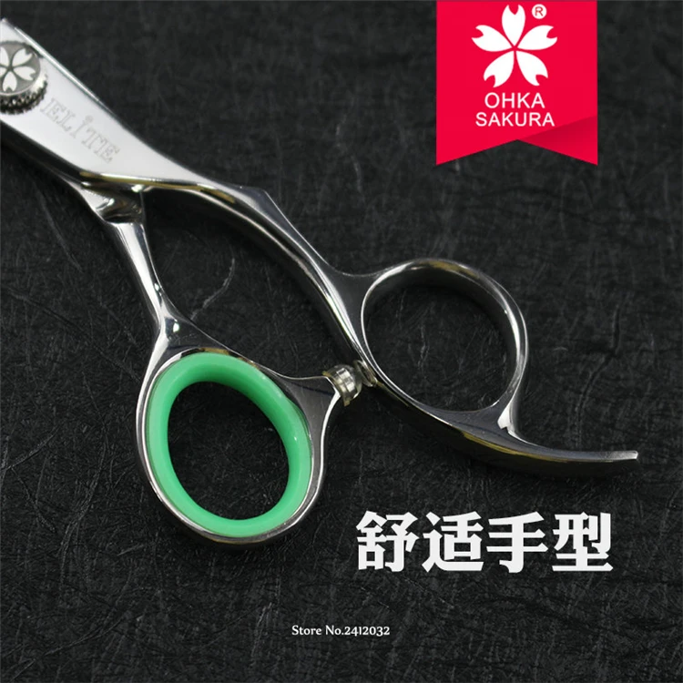 Hot In China "SAKURA" 6 Professional Barber Scissors Salon Hairdressing Tool 440C High Quality Hair Slide Cutting Shears S-1