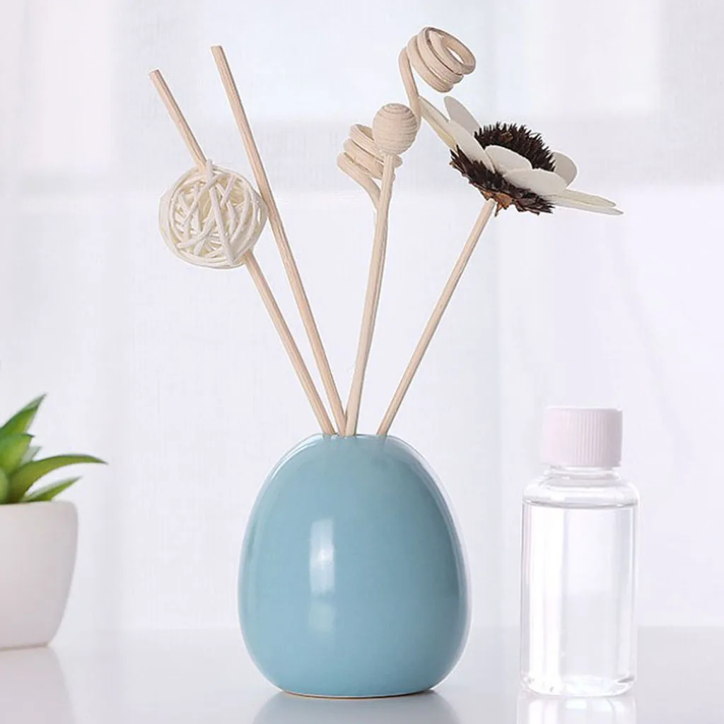 Artificial Flower Ceramic Vase Essential Oil Perfume Bottle Holder Aroma Diffuser for Home Living Room Bathroom Hotel Car Decor