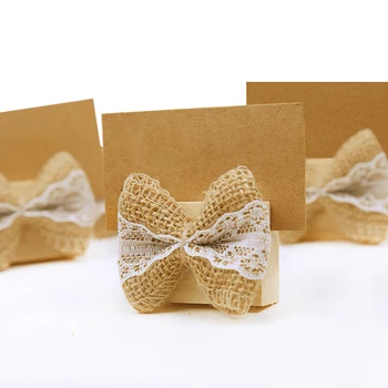 

10Pcs/set Wooden Linen Bowknot Base Wedding Table Number Stand Place Name Memo Card Stand Holderwith Place Card for Wedding