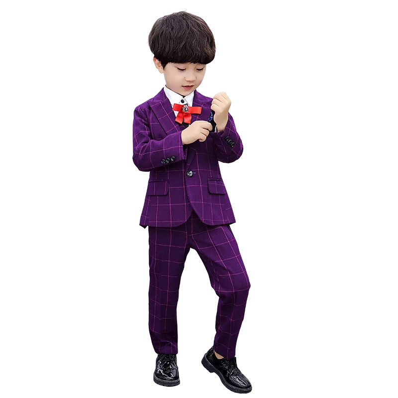 Children's Dress Suits Boy Child Wedding Formal Party Suit 3 Pieces Vest Pants Blazers Costume Boys Clothing 3-10T