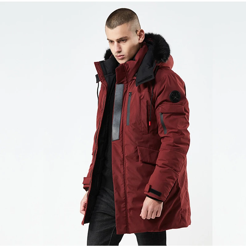 

2019 Winter Jacket Men Long Fur Collar Hooded Parka Thick Warm Army Military Tactical Windproof Outerwear Clothes