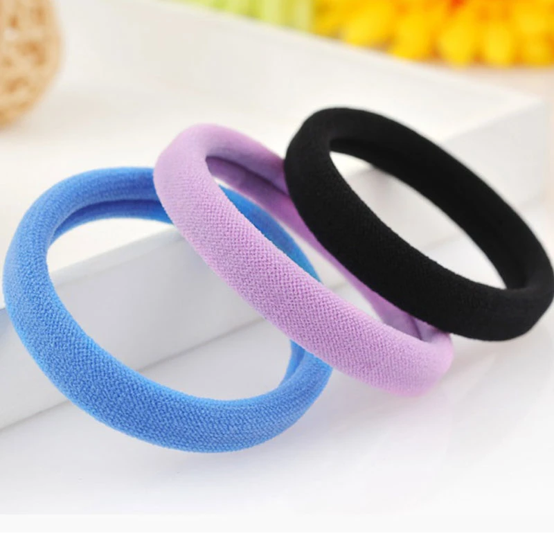 10Pcs/Lot Fashion Candy Color Hair Elastic Band Girls Ponytail Holders Women Rubber Bands Tie Solid Ponytail Holders D0243